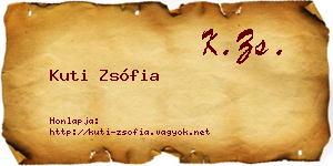 Kuti Zsófia névjegykártya