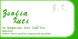 zsofia kuti business card